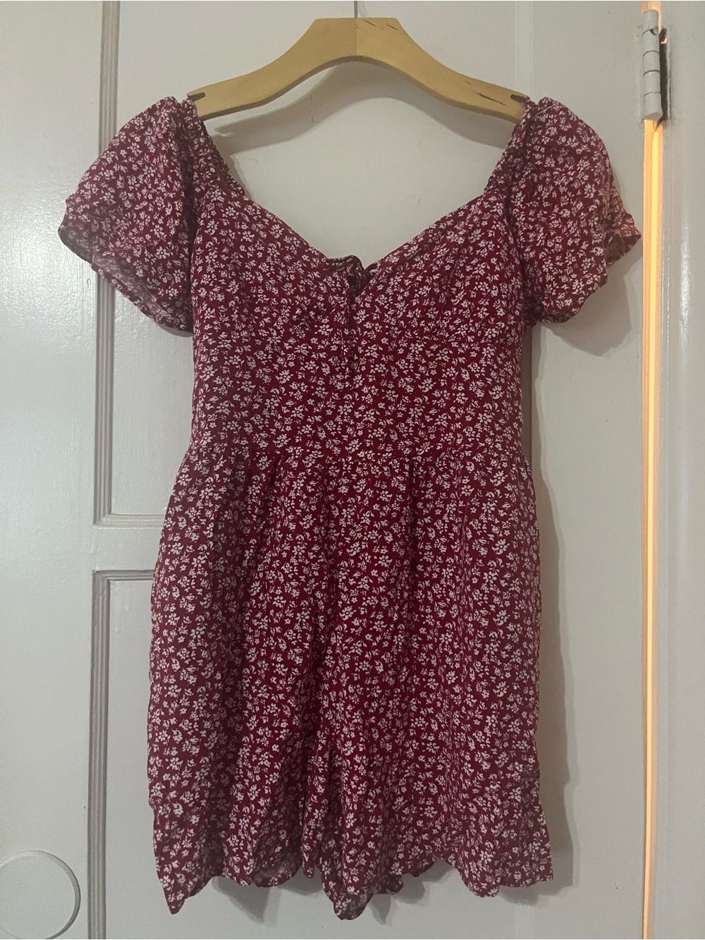 Hollister Burgundy Floral Romper